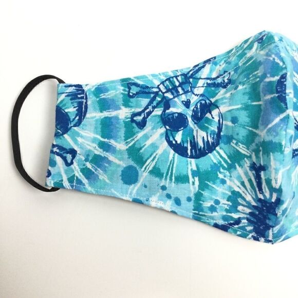 2/$15 - Skulls Mask, Face Mask, Blue Tie Dye Sugar Skulls, Skeleton Filti Filter - Picture 7 of 15
